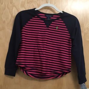 Ralph Lauren girls striped top. Size M (8-10)